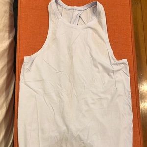 Very light purple open back tie lulu tank top